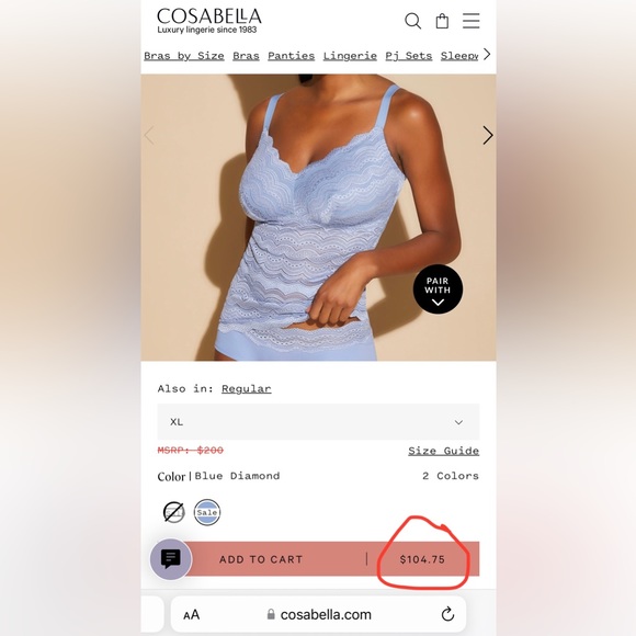 COSABELLA Italy Bustier Blue Lace Underwire Bra Lingerie (36 bust, see chart)NEW - Picture 10 of 10